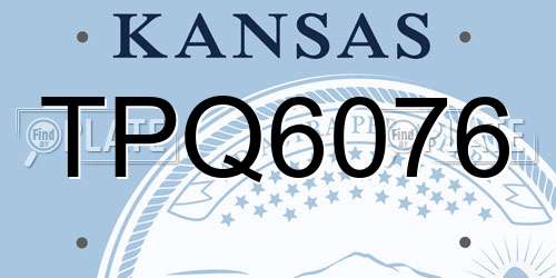 TPQ6076 Kansas License Plate