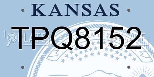 TPQ8152 Kansas License Plate