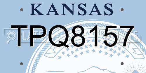 TPQ8157 Kansas License Plate