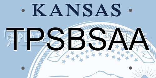 TPSBSAA Kansas License Plate
