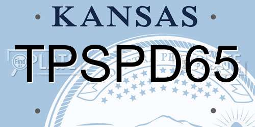 TPSPD65 Kansas License Plate