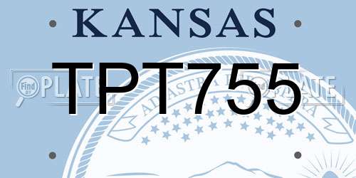 TPT755 Kansas License Plate