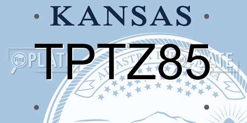 TPTZ85 Kansas License Plate