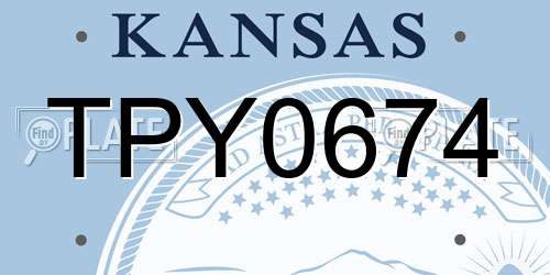 TPY0674 Kansas License Plate