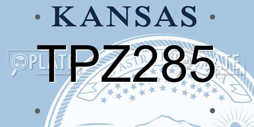 TPZ285 Kansas License Plate