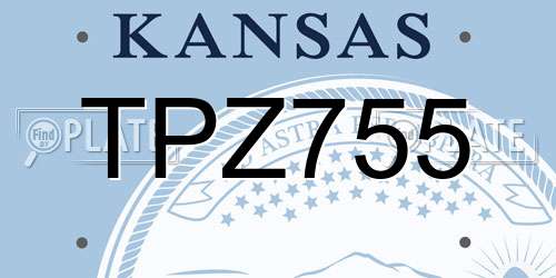 TPZ755 Kansas License Plate