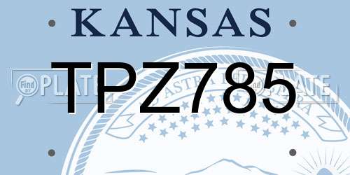TPZ785 Kansas License Plate