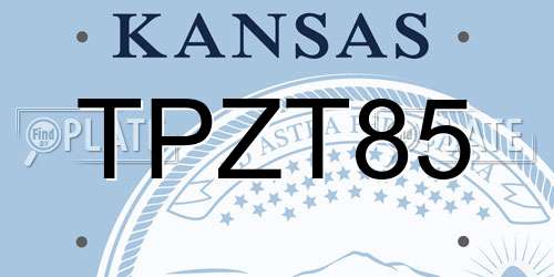 TPZT85 Kansas License Plate