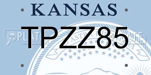 TPZZ85 Kansas License Plate
