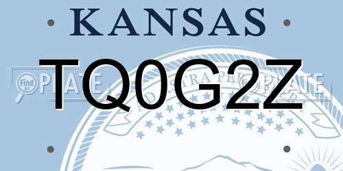 TQ0G2Z Kansas License Plate