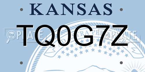 TQ0G7Z Kansas License Plate