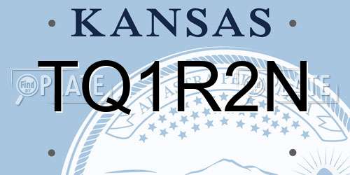 TQ1R2N Kansas License Plate