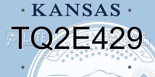 TQ2E429 Kansas License Plate
