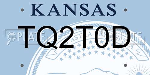 TQ2T0D Kansas License Plate