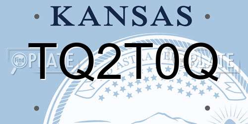 TQ2T0Q Kansas License Plate