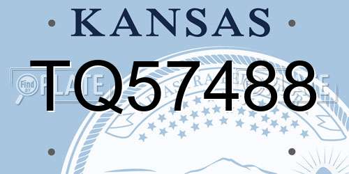 TQ57488 Kansas License Plate