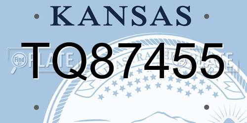 TQ87455 Kansas License Plate