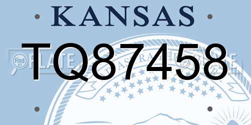 TQ87458 Kansas License Plate