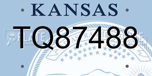 TQ87488 Kansas License Plate