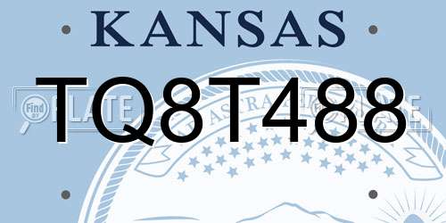 TQ8T488 Kansas License Plate