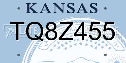 TQ8Z455 Kansas License Plate
