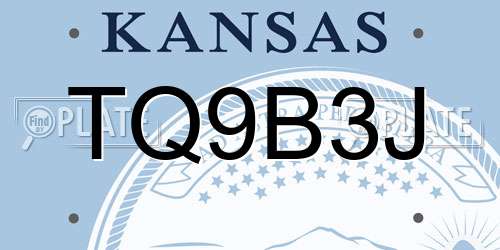 TQ9B3J Kansas License Plate