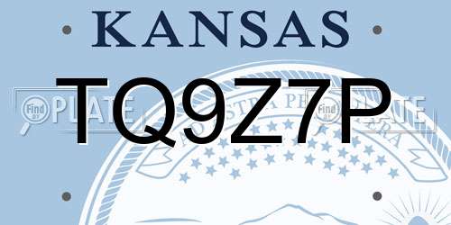 TQ9Z7P Kansas License Plate