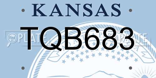 TQB683 Kansas License Plate