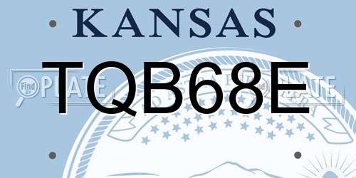 TQB68E Kansas License Plate