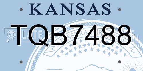 TQB7488 Kansas License Plate