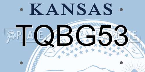 TQBG53 Kansas License Plate