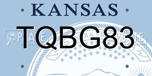 TQBG83 Kansas License Plate