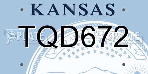TQD672 Kansas License Plate