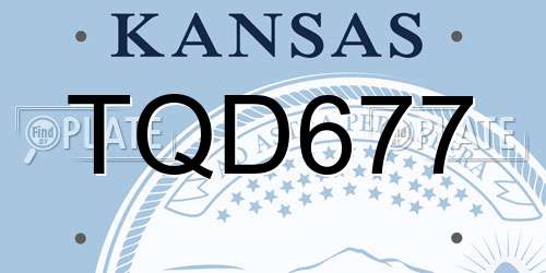 TQD677 Kansas License Plate