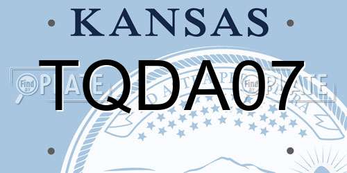 TQDA07 Kansas License Plate