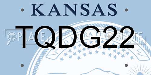 TQDG22 Kansas License Plate