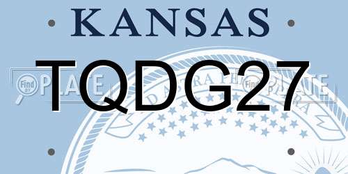 TQDG27 Kansas License Plate