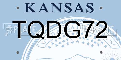 TQDG72 Kansas License Plate