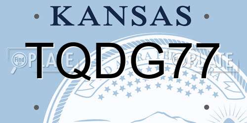 TQDG77 Kansas License Plate