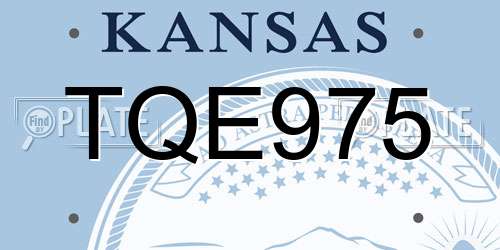 TQE975 Kansas License Plate