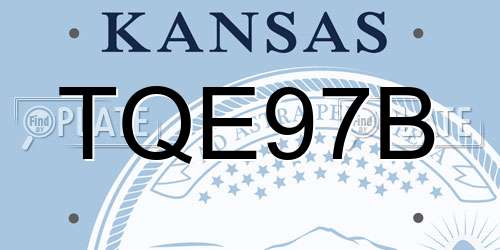 TQE97B Kansas License Plate