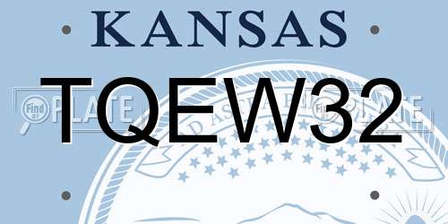 TQEW32 Kansas License Plate
