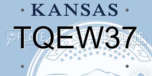 TQEW37 Kansas License Plate