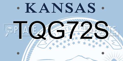 TQG72S Kansas License Plate