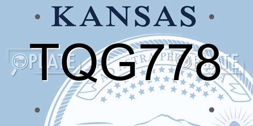 TQG778 Kansas License Plate