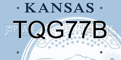 TQG77B Kansas License Plate