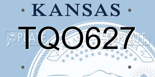 TQO627 Kansas License Plate