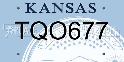 TQO677 Kansas License Plate