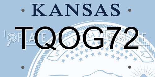 TQOG72 Kansas License Plate