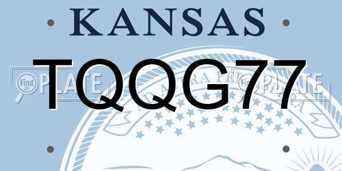 TQQG77 Kansas License Plate